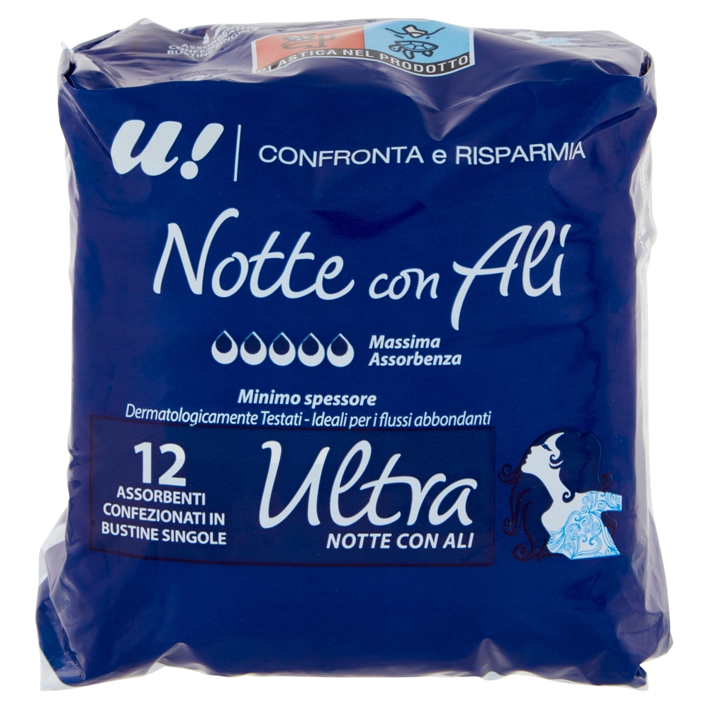 12 Assorbenti Notte Ultra con Ali U! Confronta e Risparmia